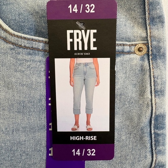 Frye Women's Cuffed Crop Jeans, Stretch, High Rise, Light Blue, Size 14, NWT - Picture 6 of 16